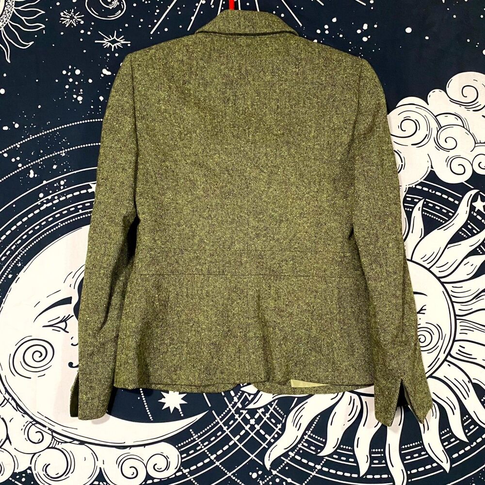 Kasper Blazer Jacket Women's 4 Green Wool Tweed 3-Button Business Preppy Career - Picture 3 of 10